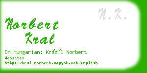 norbert kral business card